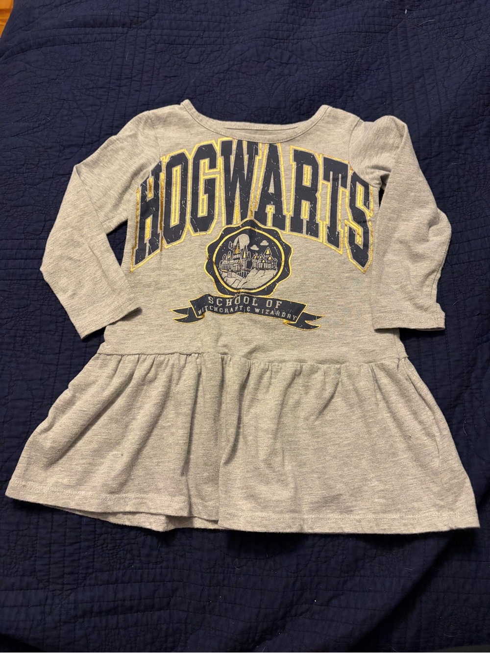 Hogwarts Grey Girls' Long Sleeve dress